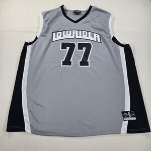 Vintage Y2K Lowrider Gray White Streetwear Jersey Men's Size 2XL